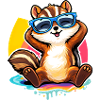 Relaxed chipmunk with sunglasses