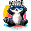 Relaxed raccoon with sunglasses