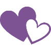 Cœur violet deux cœurs violets cadeau