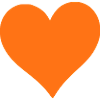 orangenes Herz orangen Geschenk 