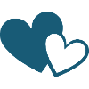 blue heart 2 hearts gift