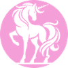 Rosa Einhorn Silhouette Kreis