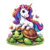 Unicorn on turtle