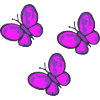 Neon Pink Butterflies Trio