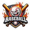 Flaming baseball mascot