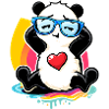 Relaxed panda with sunglasses
