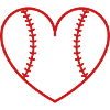 Baseball softball heart