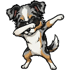 Dabbing Australian Shepherd