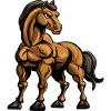 Extrem starkes Pferd mit Muskeln