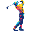 Golfeurs dans le swing