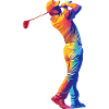 Rainbow Golfer Swing