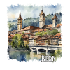 Bern Watercolour, Bern Switzerland