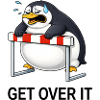 Cute Penguin Cartoon Funny Hurdle Running