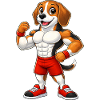 Strong Beagle Dog Bodybuilder Fitness Muscles