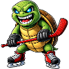 Aggressive Schildkröte Eishockey Spieler Horror