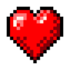 Pixel Art Retro Single Heart