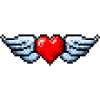 Retro Pixel Art Winged Heart