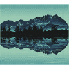 Retro Pixel Art Mountain Lake