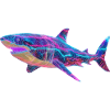 Cyber Shark: Futuristic Synthwave Ocean Art