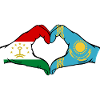 Tajikistan Kazakhstan Flag Hands Heart Shape