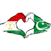 Tajikistan Pakistan Flag Heart Shape
