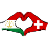 Switzerland Tajikistan Flag Heart