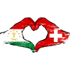 Cœur du drapeau suisse-tadjik utilisé