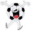 Lachendes Fußball-Maskottchen