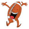 Lachendes Fußballmaskottchen