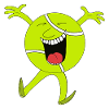 Lively Neon Tennis Ball Mascot