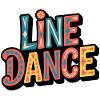 Line Dance Schriftzug: Farbexplosion