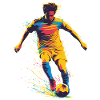  Farbenfroher Fußballheld