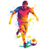 Bunter Kick Farbexplosion Fußball
