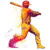 Farbexplosion Baseballschlägerheld