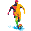 Farbiges Fußball-Sprint-Silhouette