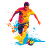 Farbexplosion Fußballheld im Sprint