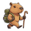 Niedliches Wandern Capybara Nager-Trekking-Kunst