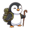 Cute Hiking Penguin Bird Trekking Art