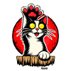 Cat paw high in retro style