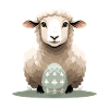 Agneau câlin avec œuf de Pâques