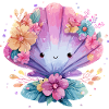 Flower mussel with cheerful flowers