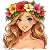 Femme Couronne d’Hibiscus Tropical