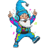 Techno dwarf with headphones
