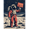 Astronaut with message