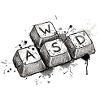 Retro Gamer WASD Keys Sketch Design