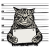 Kattbrottsfoto – Ironisk mugshot-design