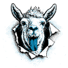 Pop Culture Llama – Modern Twotone Illustration