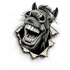 Pop Culture Horse – Illustrazione bicolore sorridente