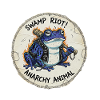 Illustrazione della rana blu punk rock - Swamp Riot Anar