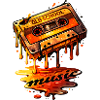 Schmelzende Oldschool Kassette Illustration 